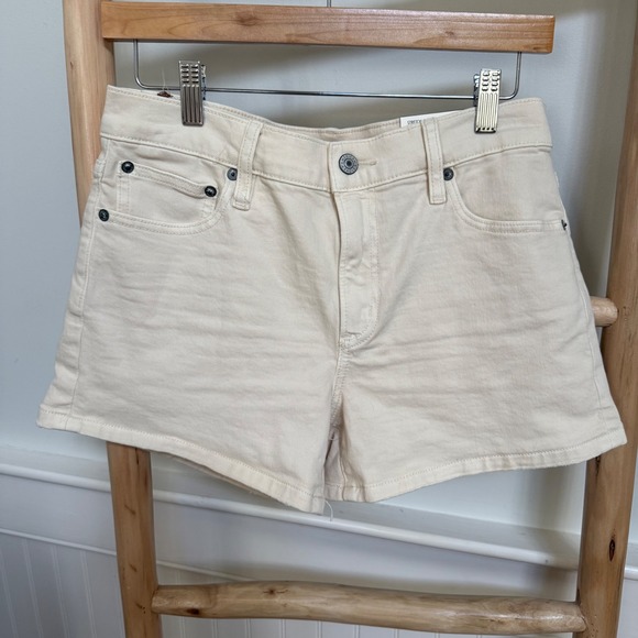 American Eagle Outfitters Pants - NWT American Eagle Women 2 Relaxed Denim Shorts Super High Rise Cream Off White